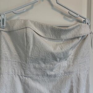 White House Black Market White Textured Pencil Skirt